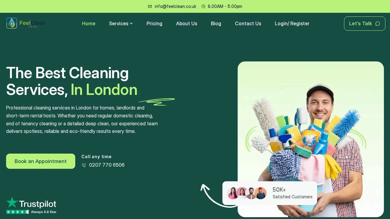 Feel Clean - Real Estate example screenshot