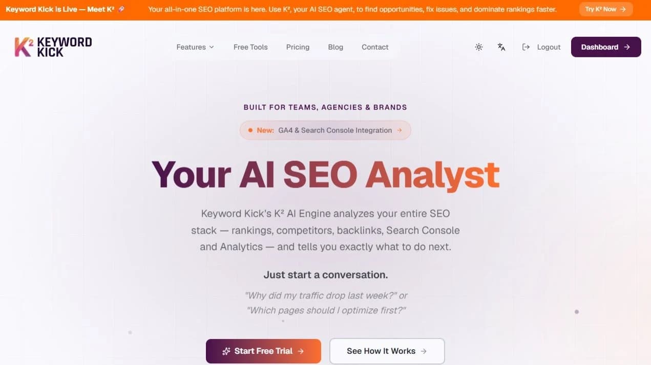 KeywordKick website preview