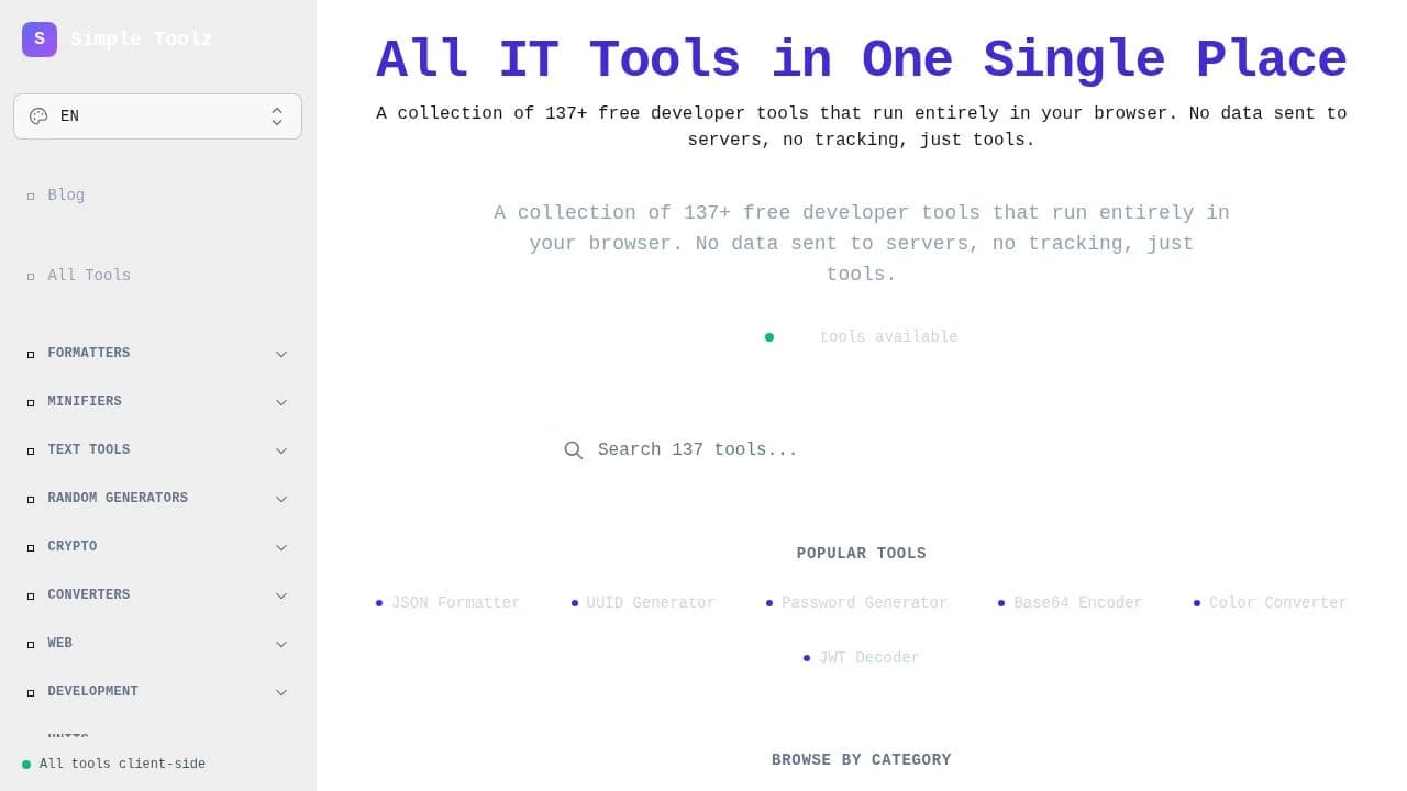 Simple Toolz website preview