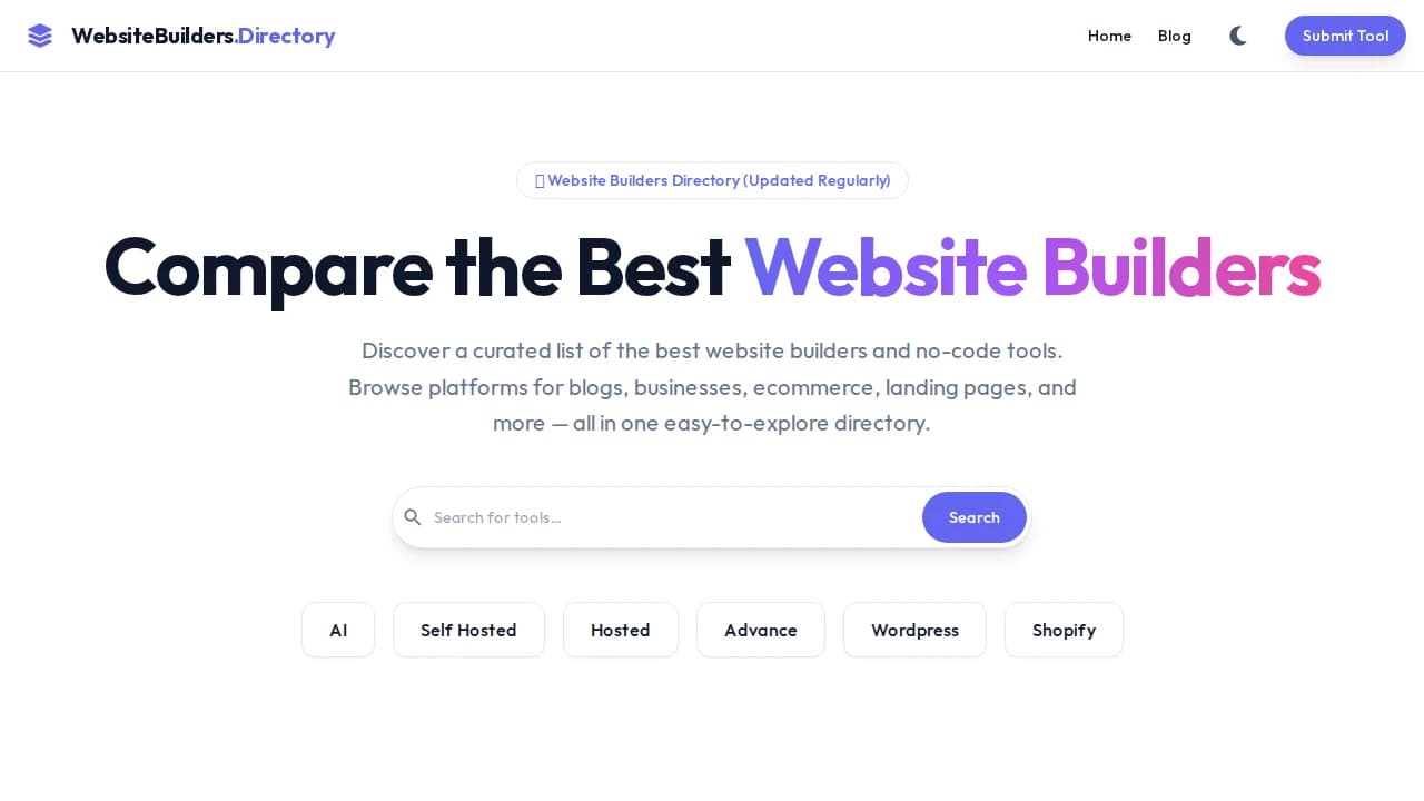 Website Builders Directory website preview