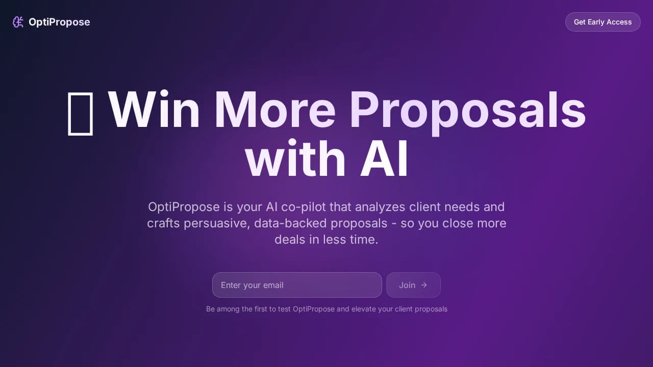 OptiPropose website preview