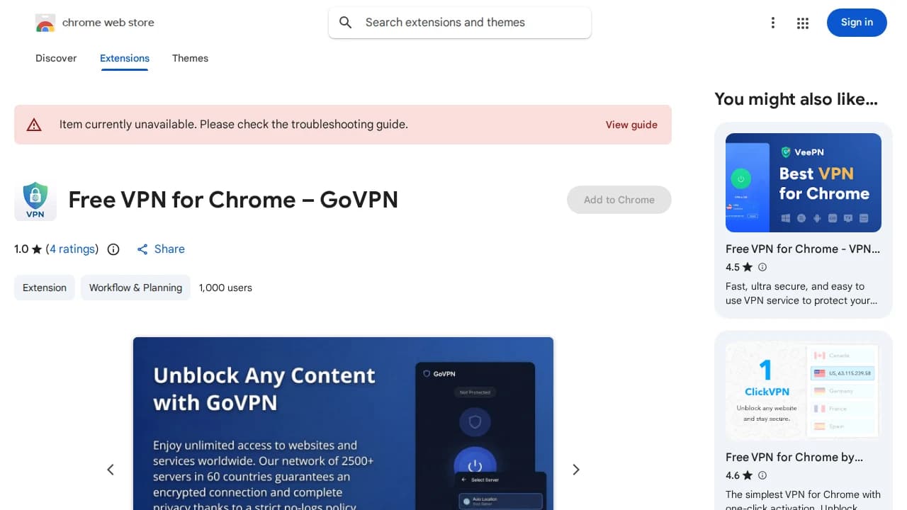 GoVPN website preview