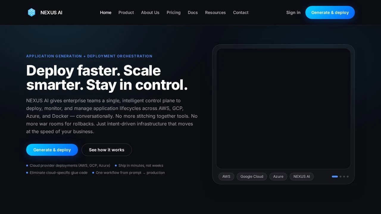 NEXUS AI website preview