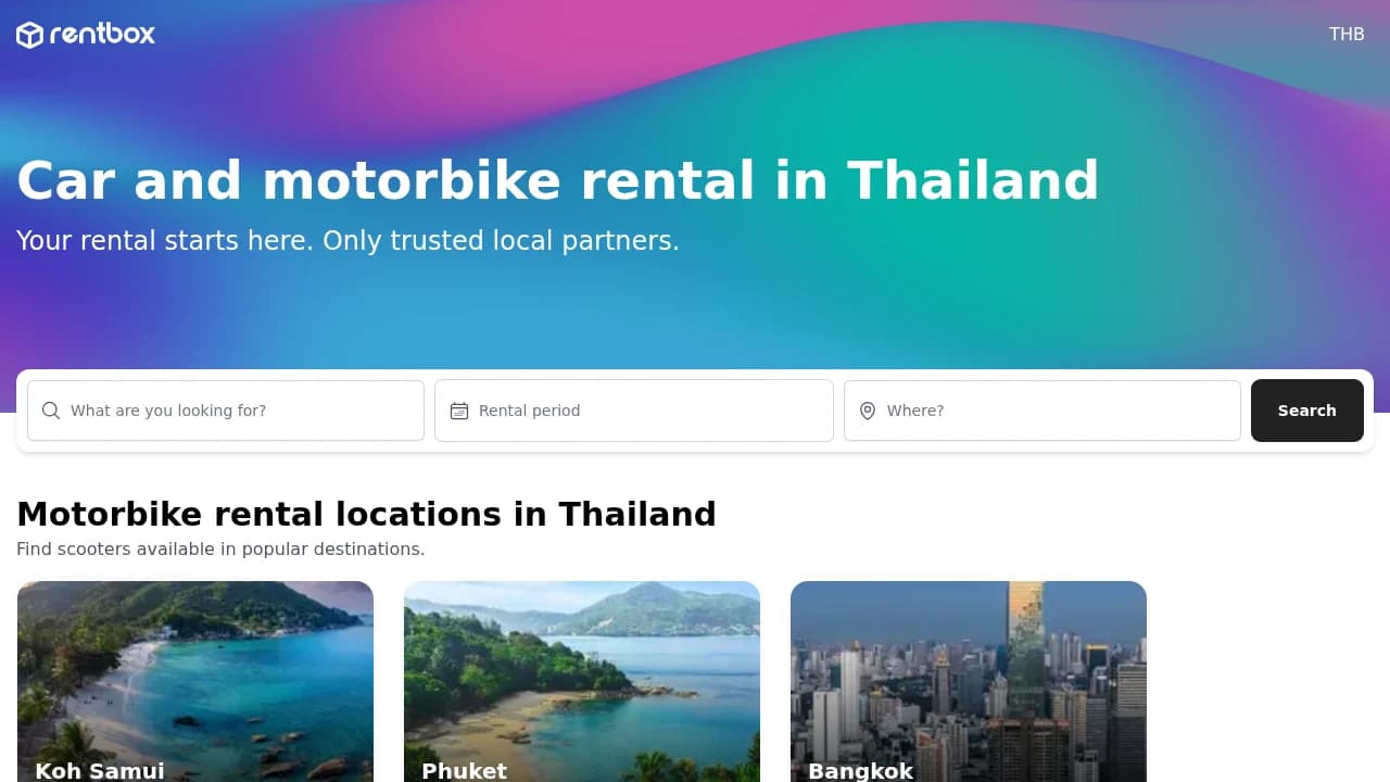 Your rental starts here website preview