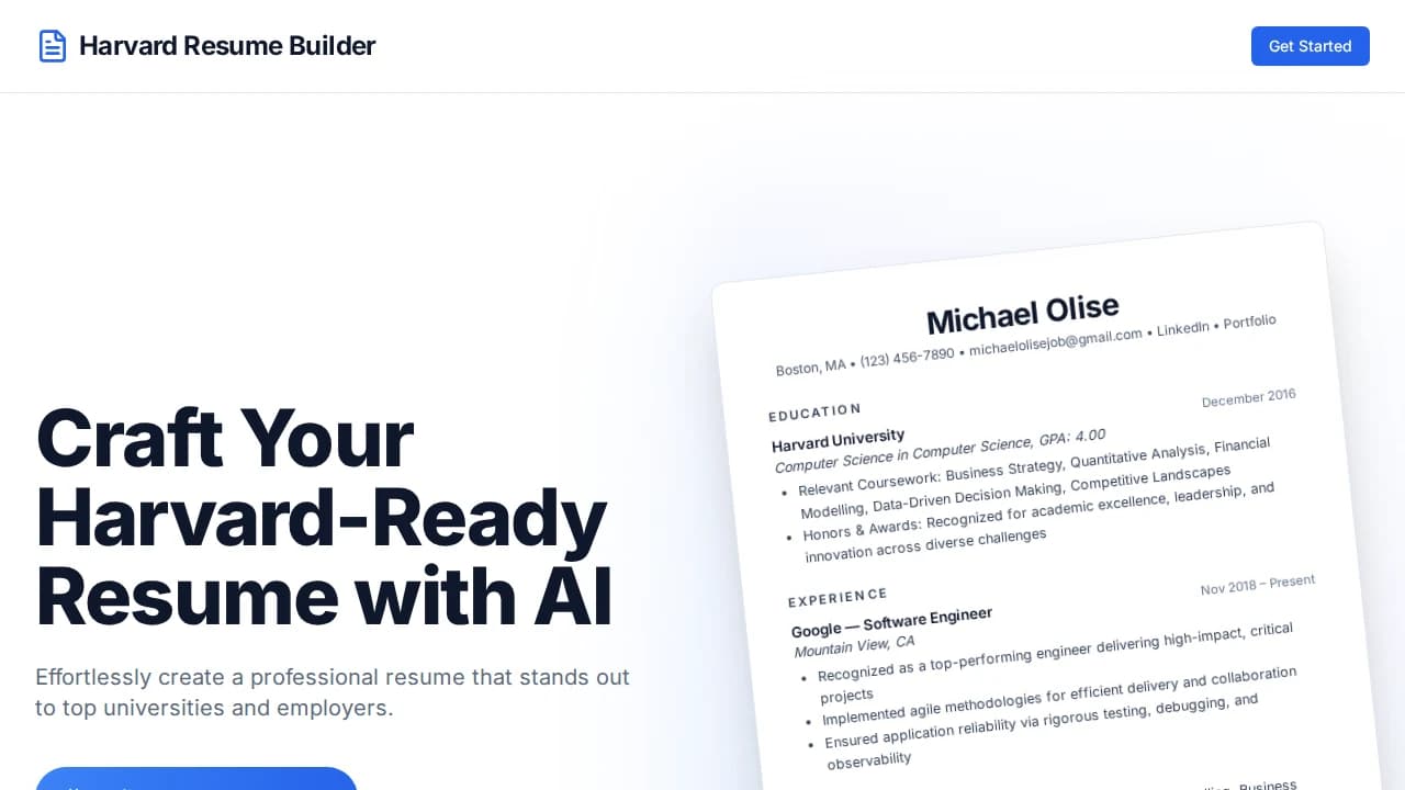 vibe-resume.online website preview
