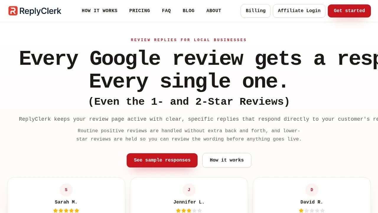 ReplyClerk website preview