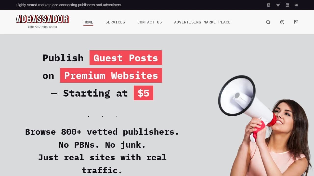 Adbassador website preview