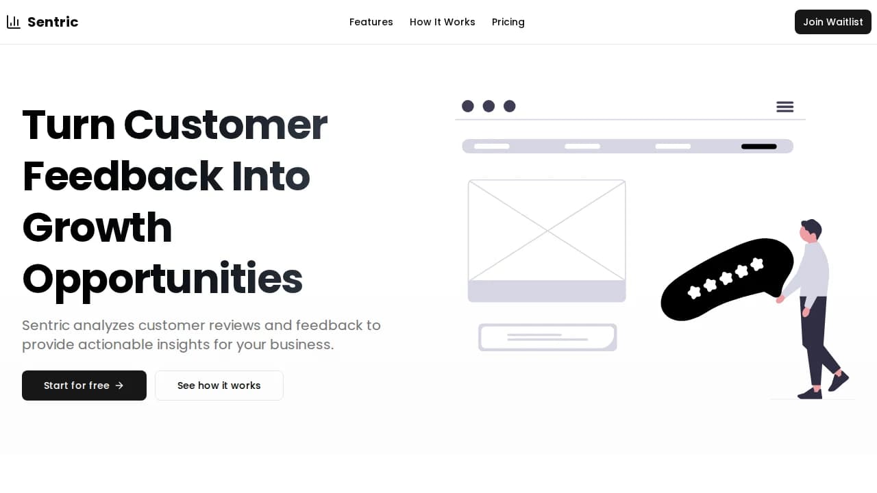 Sentric website preview