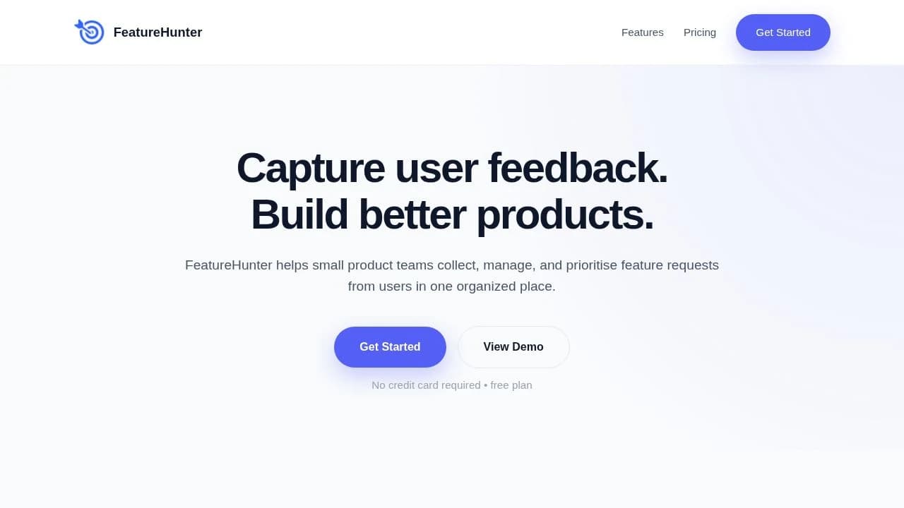 Featurehunter website preview