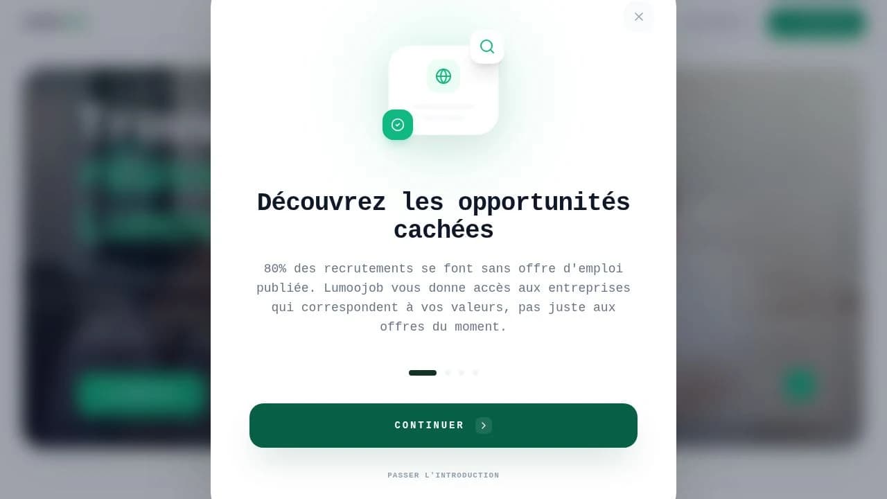 Lumoojob website preview