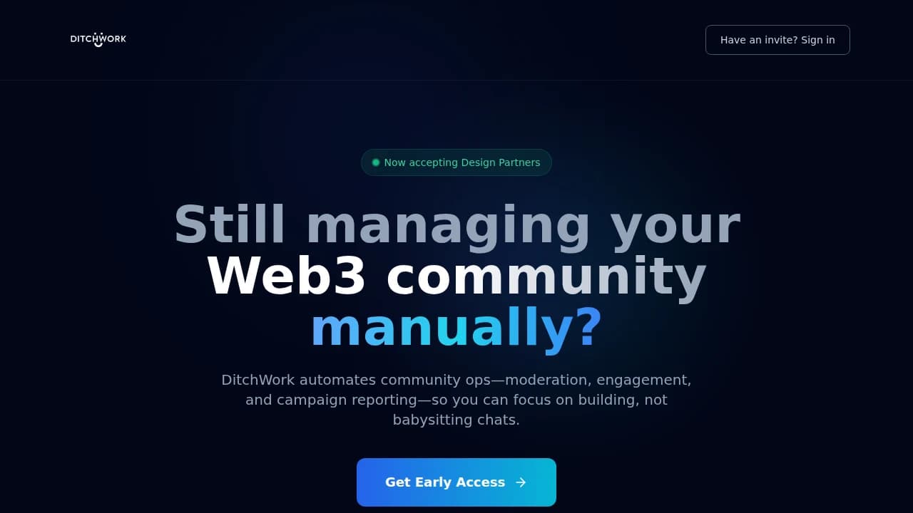 Ditchwork website preview