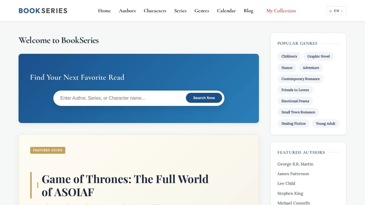book series in order website preview