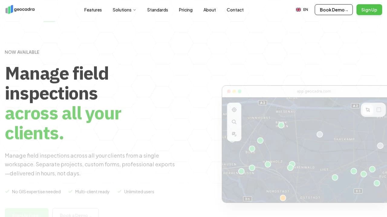 Geocadra website preview
