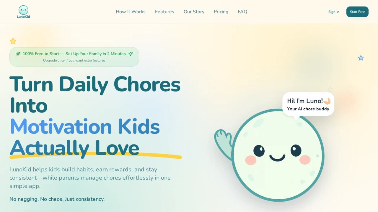 LunoKid website preview