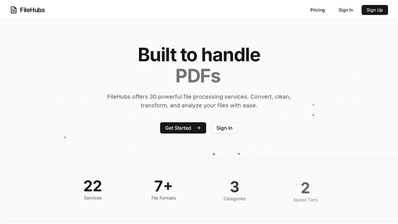 Filehubs website preview