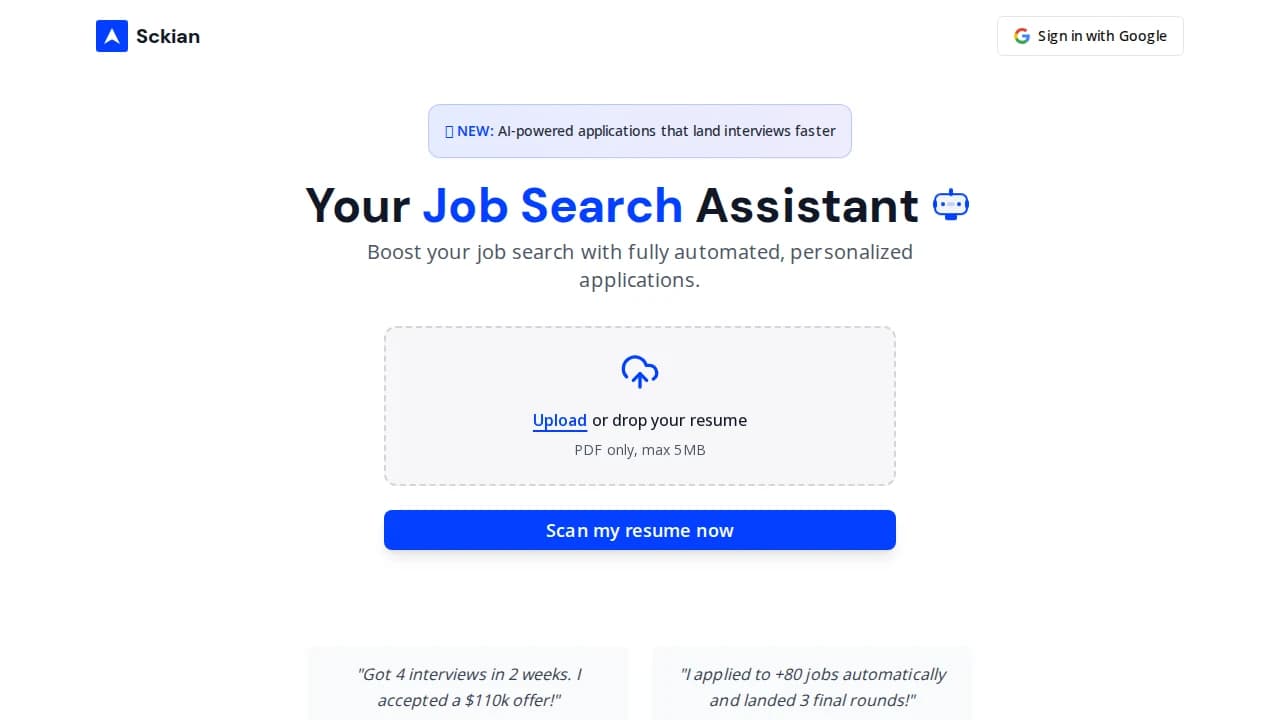 Sckian website preview