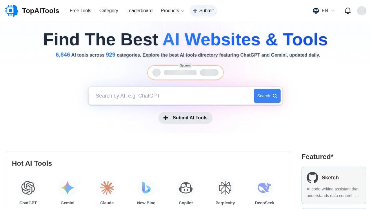 Top AI Tools Review website preview