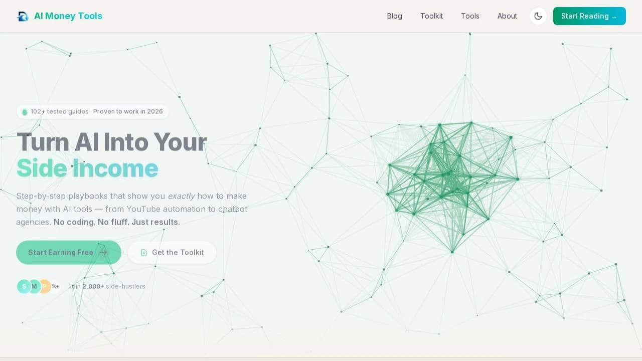 AI Money Tools website preview