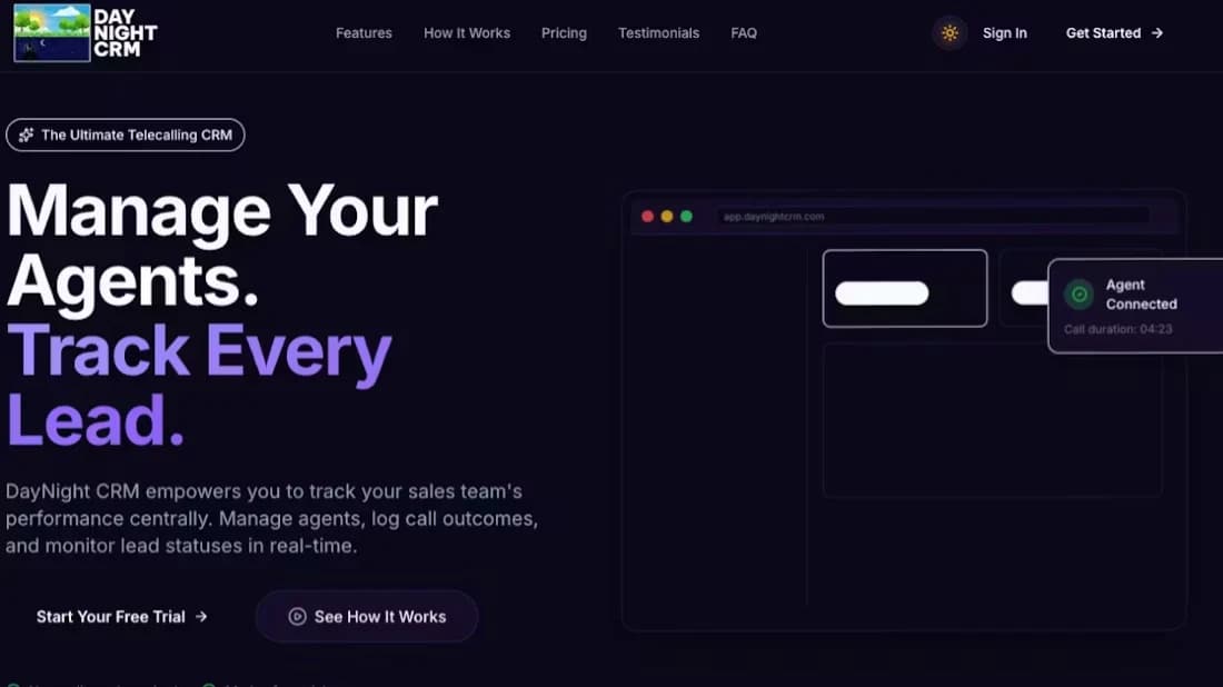 DayNight CRM website preview