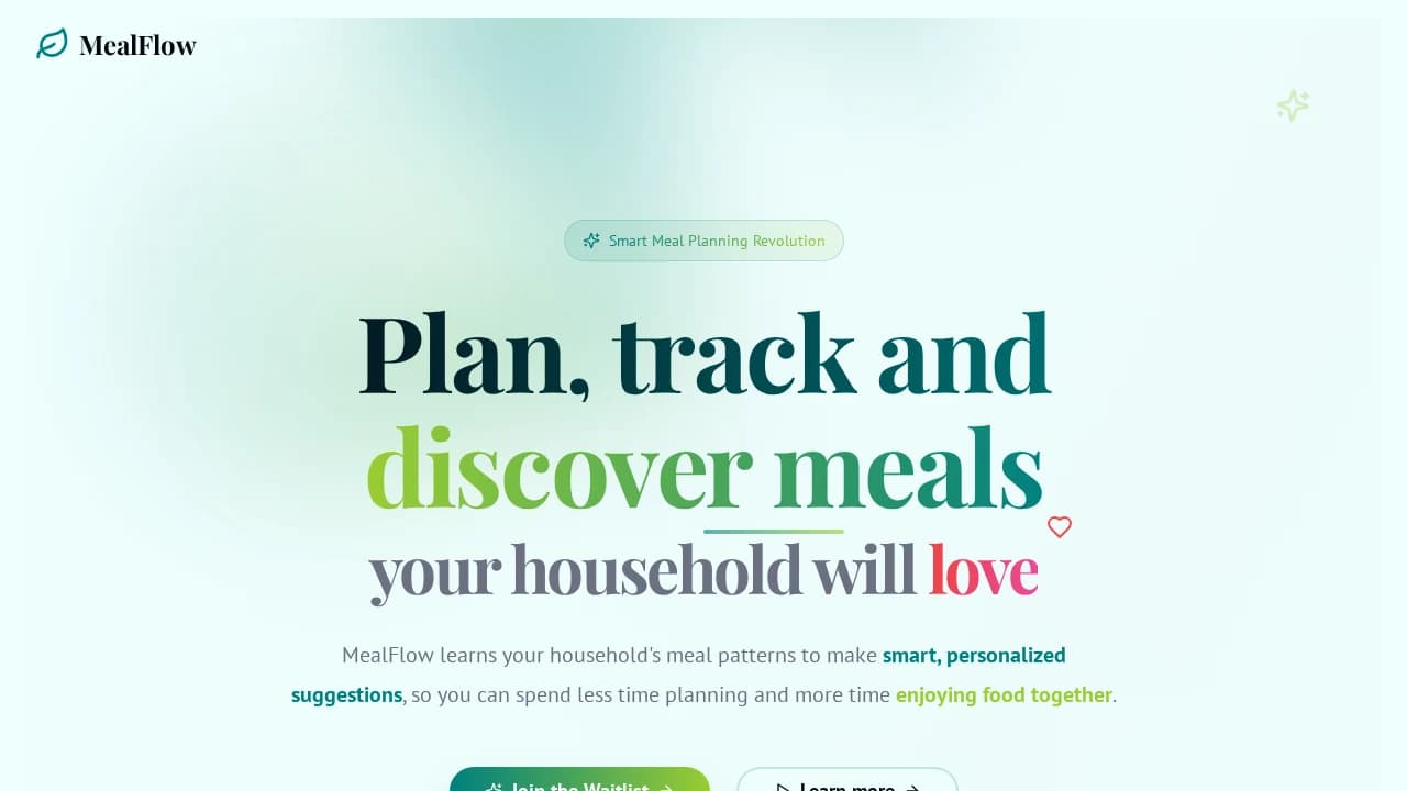 MealFlow website preview