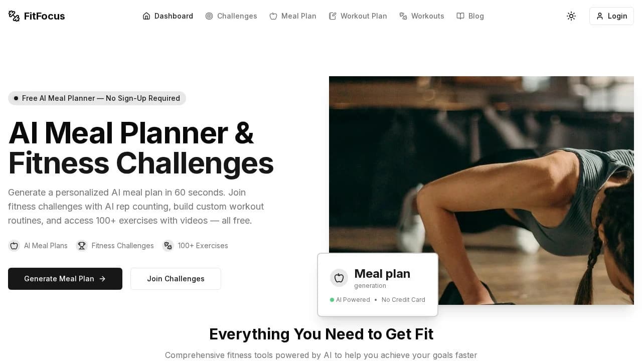 FitFocus website preview