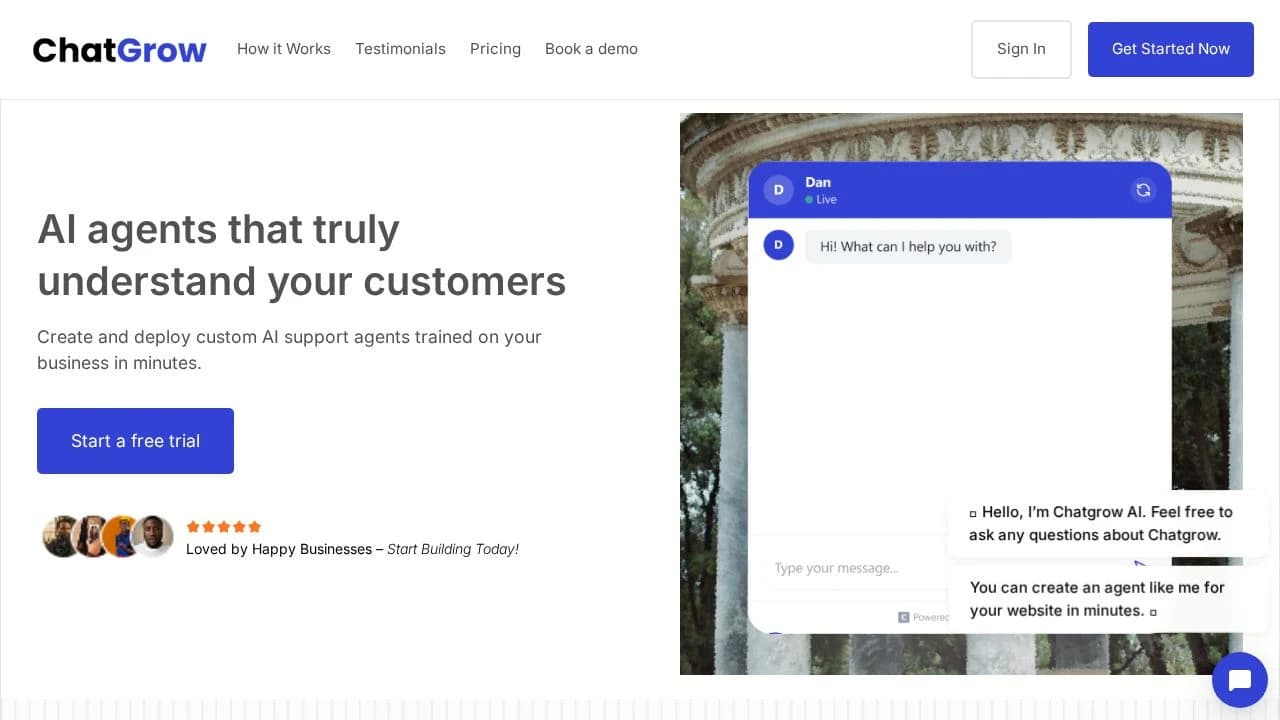 Chatgrow website preview