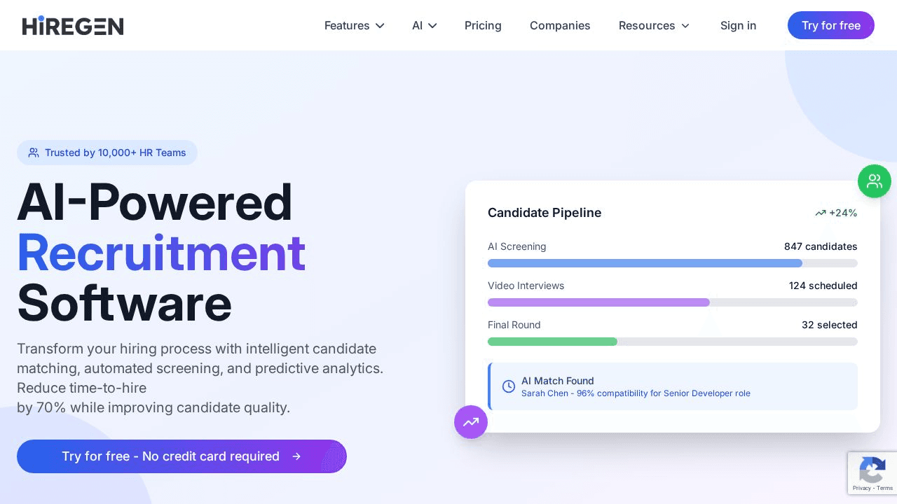 Recruitment Software website preview