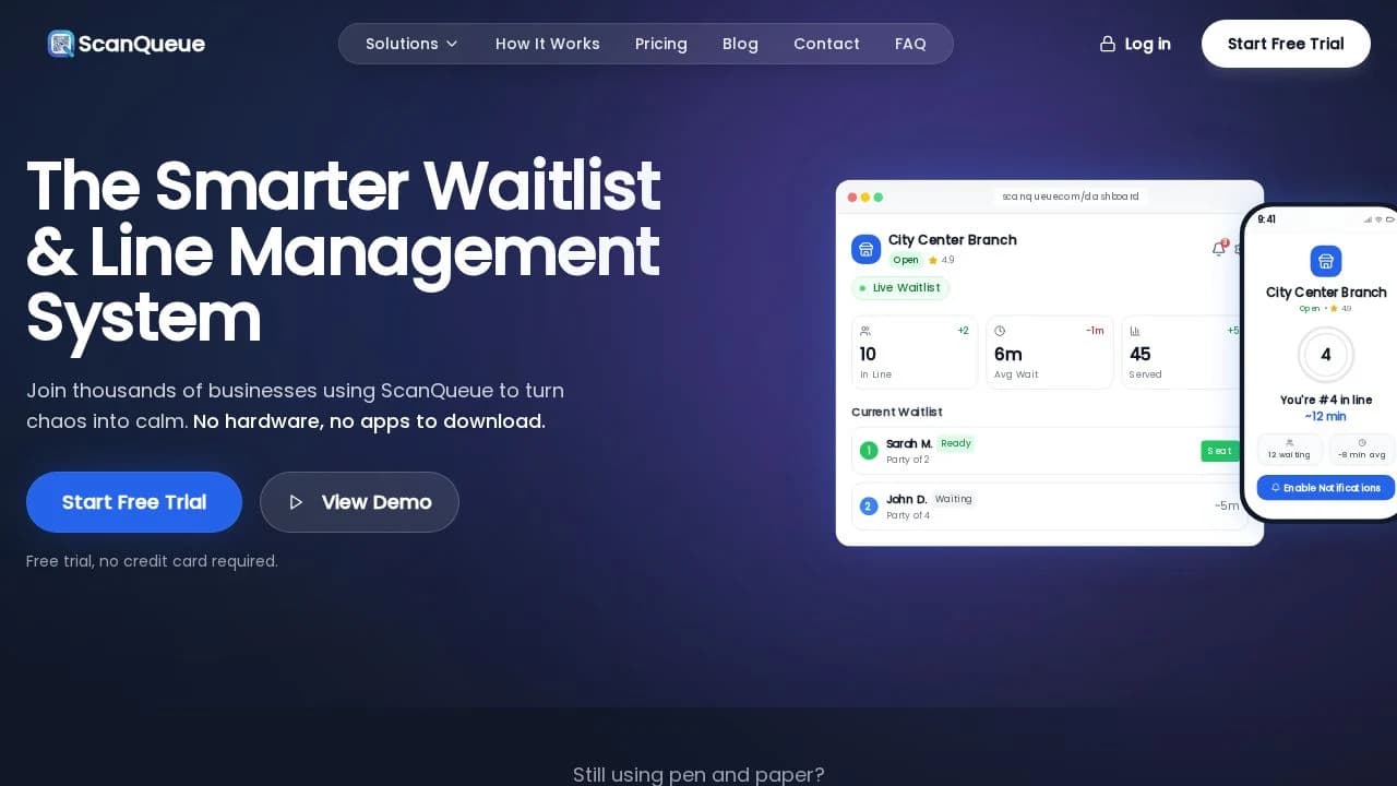 ScanQueue website preview