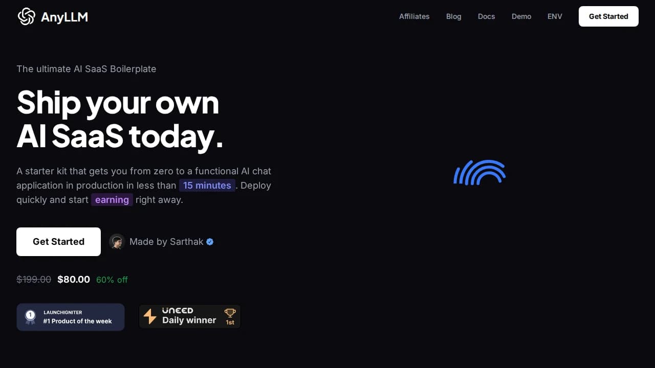 AnyLLM website preview