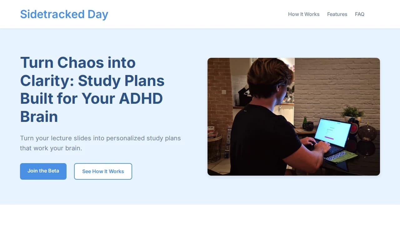 Sidetrackedday website preview