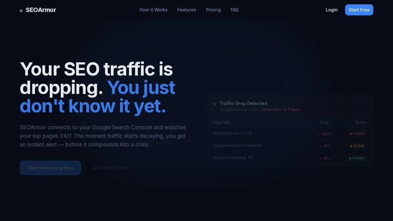 SEOArmor website preview