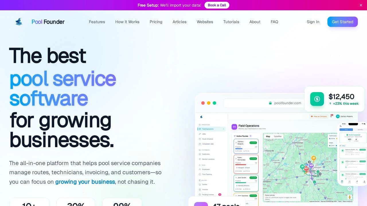 Pool Founder website preview