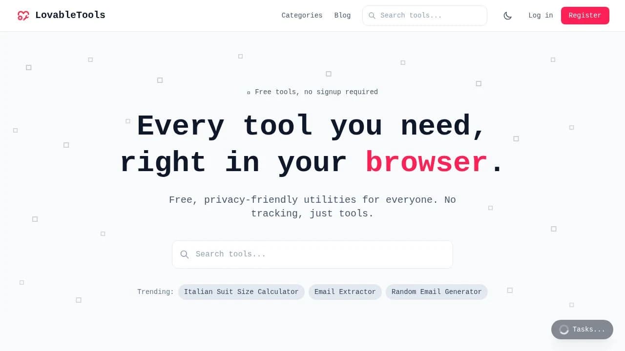 Lovable Tools website preview