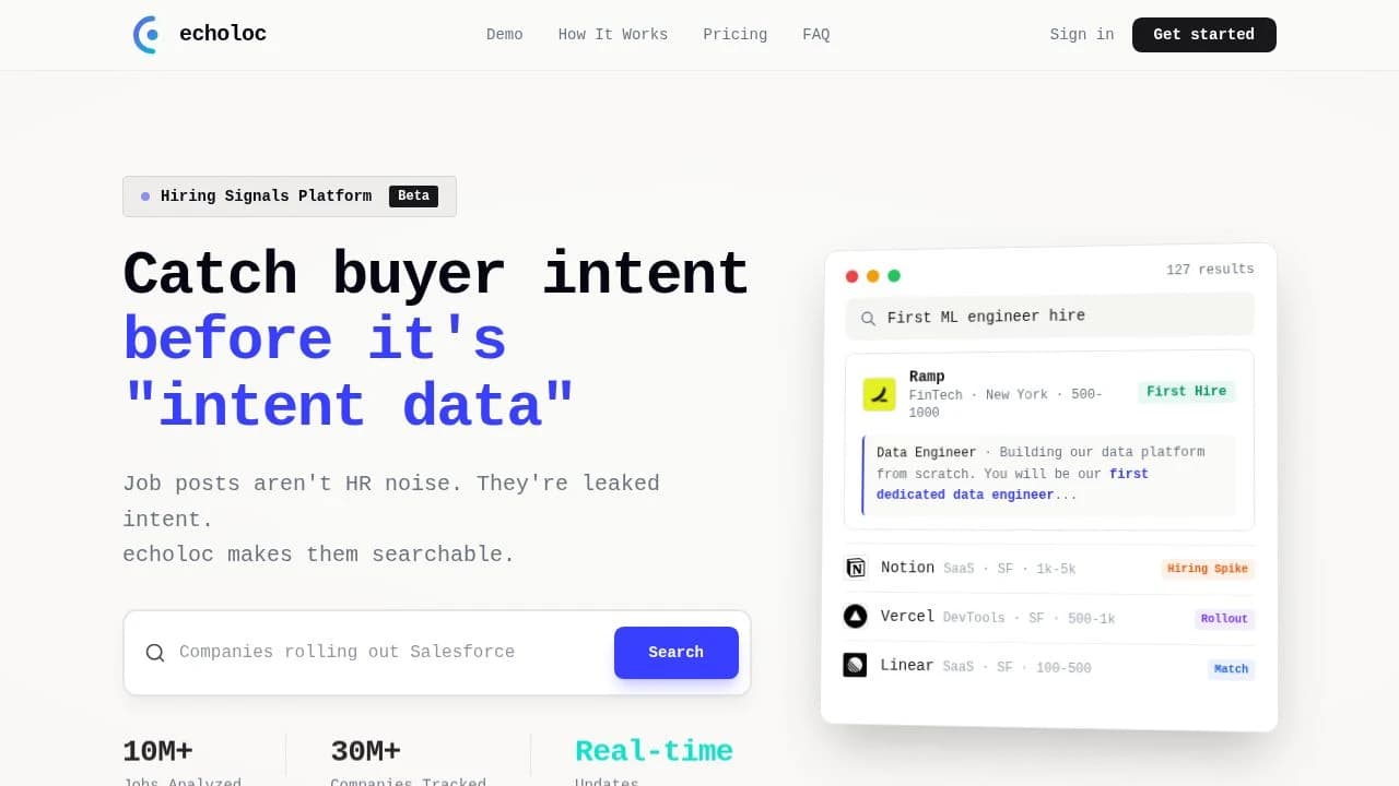 echoloc website preview