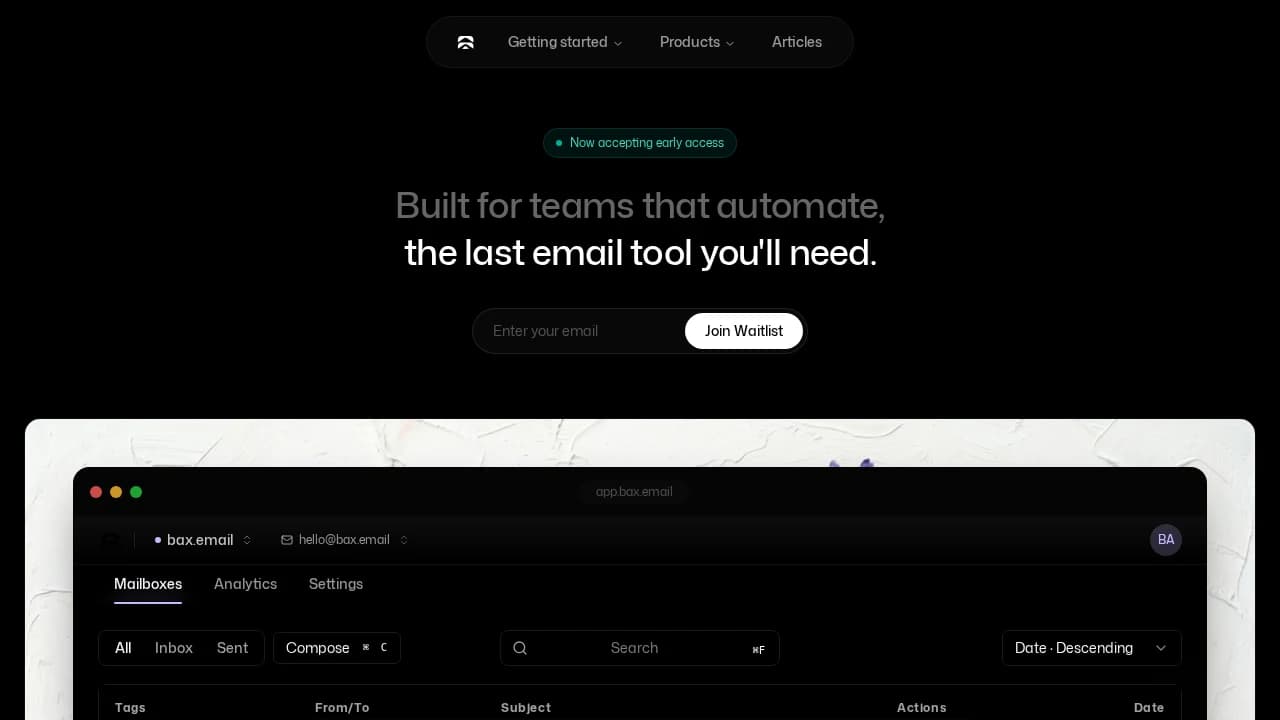 bax website preview