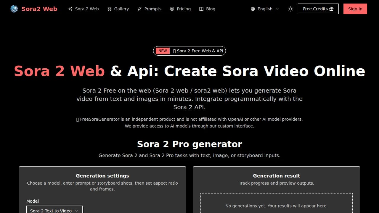 Free Sora Generator preview