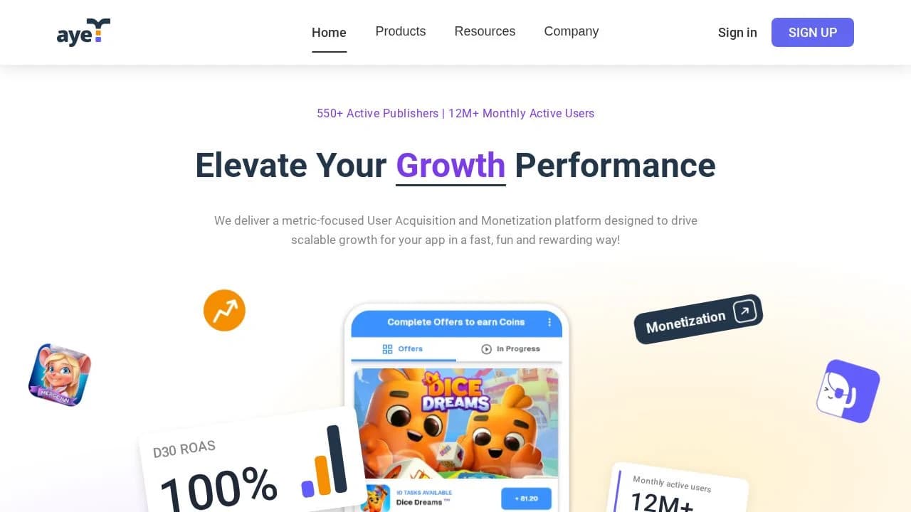 Advertising Platform website preview