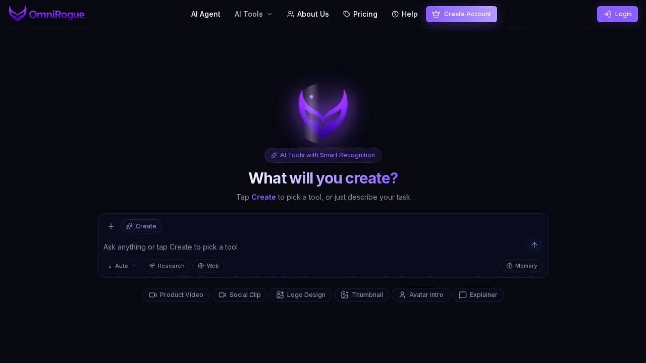 OmniRogue website preview