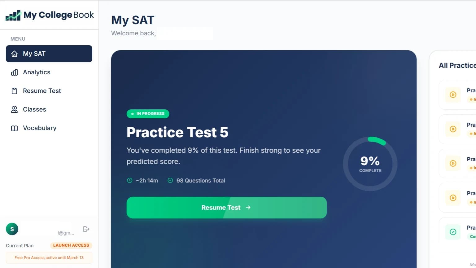 MyCollegeBook website preview