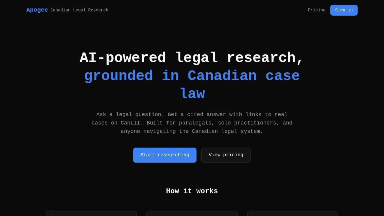 Apogee website preview