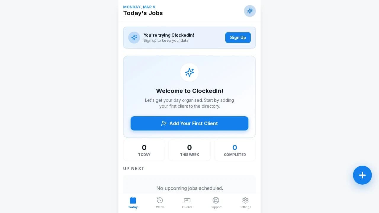 ClockedIn website preview