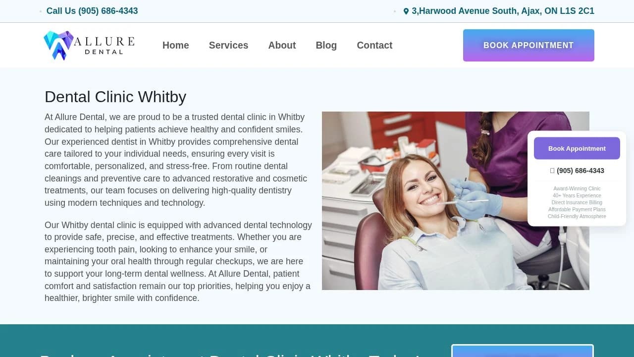 Allure Dental website preview