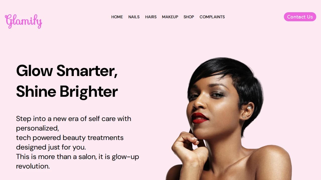 glamy.netlify.app website preview