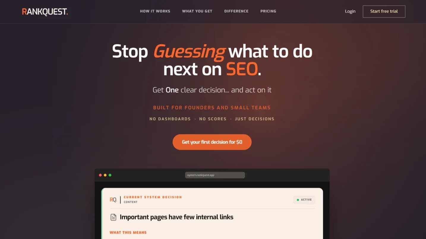 RankQuest website preview