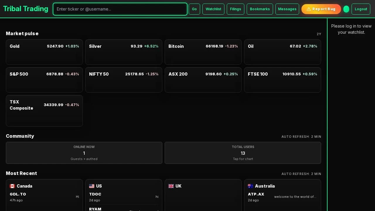 Tribal Trading website preview