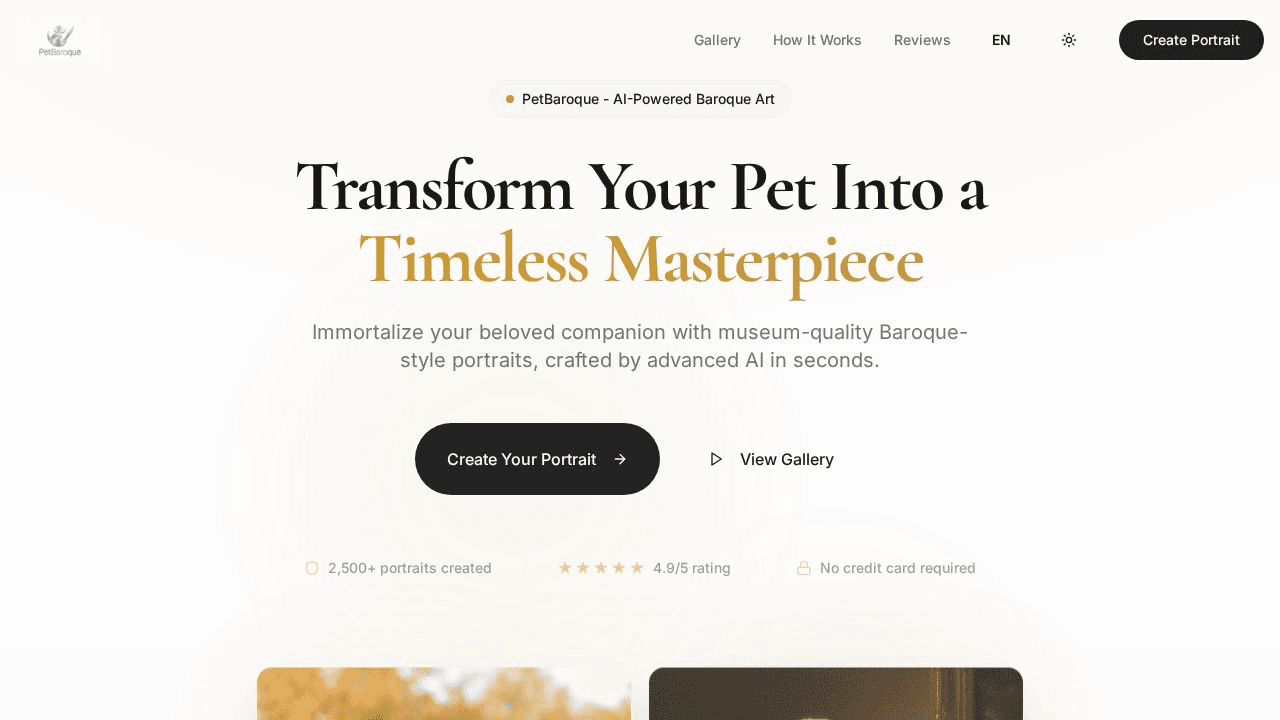 Pet Baroque website preview