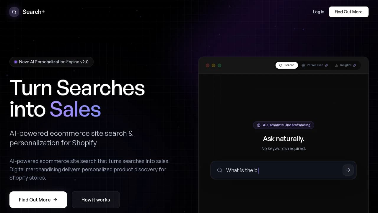 Search+ website preview