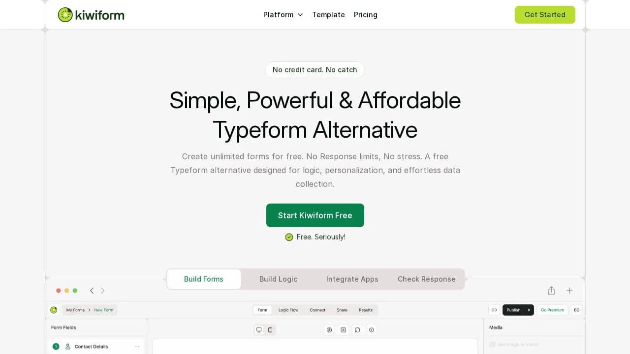 kiwiform website preview