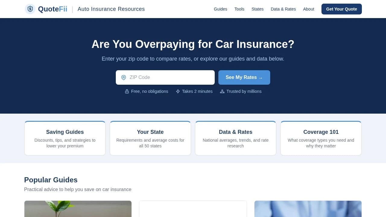 QuoteFii website preview