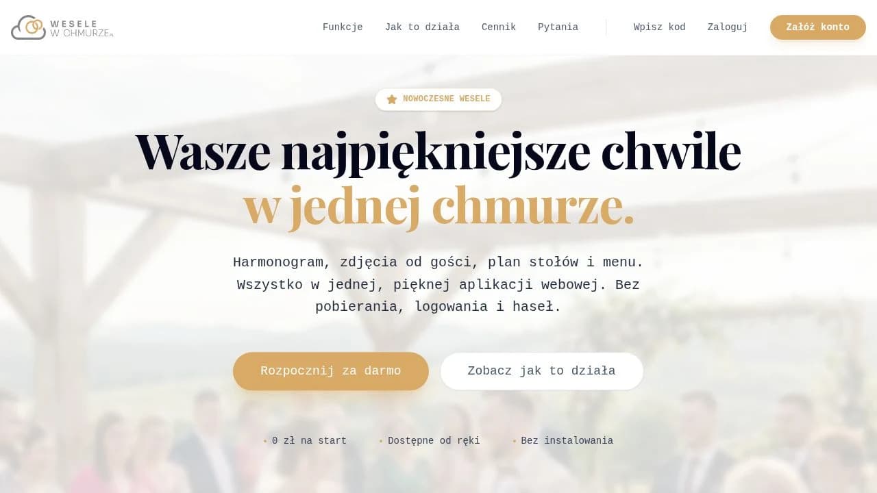 Wesele w Chmurze.pl website preview